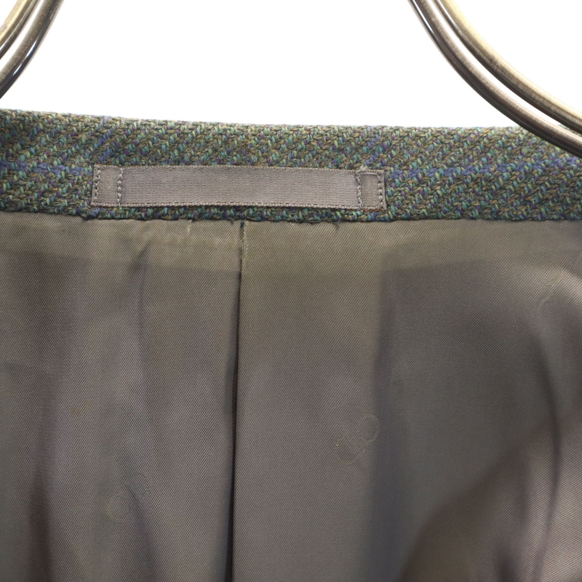 Christian Dior MONSIEUR クリスチャンディオール ムッシュ 90s オールド チェック柄 テーラードジャケット 93-80-170 オリーブ系 メンズ