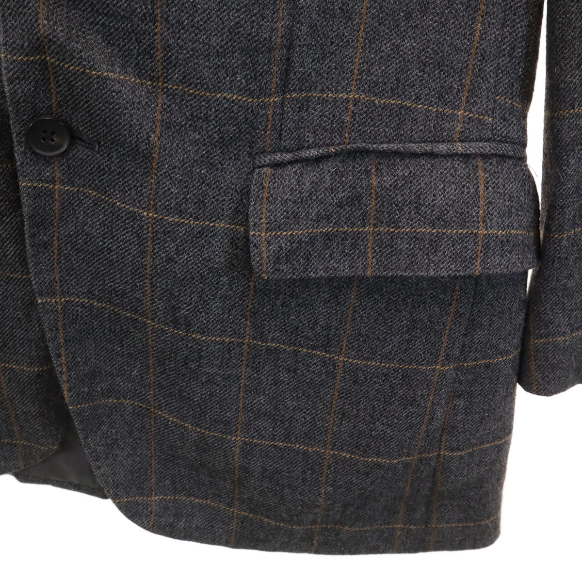 BURBERRY LONDON バーバリーロンドン 日本製 アルパカ チェック柄 テーラードジャケット AB3 チャコールグレー 三陽商会 メンズ