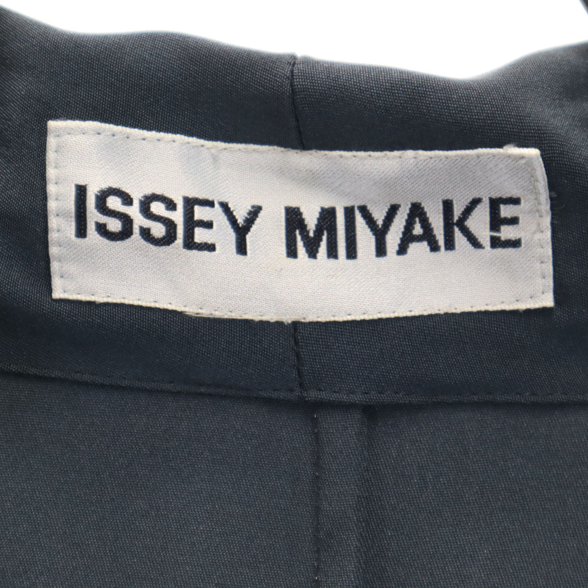 ISSEY MIYAKE イッセイミヤケ 80s 90s シルク 印テージ 長袖 ショールカラー カーディガン 上下 セットアップ M チャコールグレー レディース