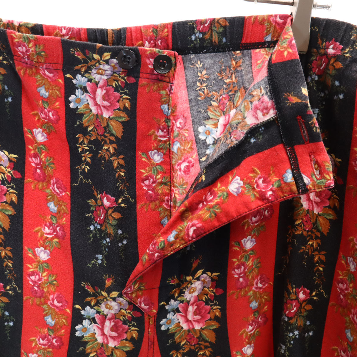 KENZO ケンゾー 90s オールド 花柄 長袖 ルームウェア 上下 セットアップ L レッド メンズ