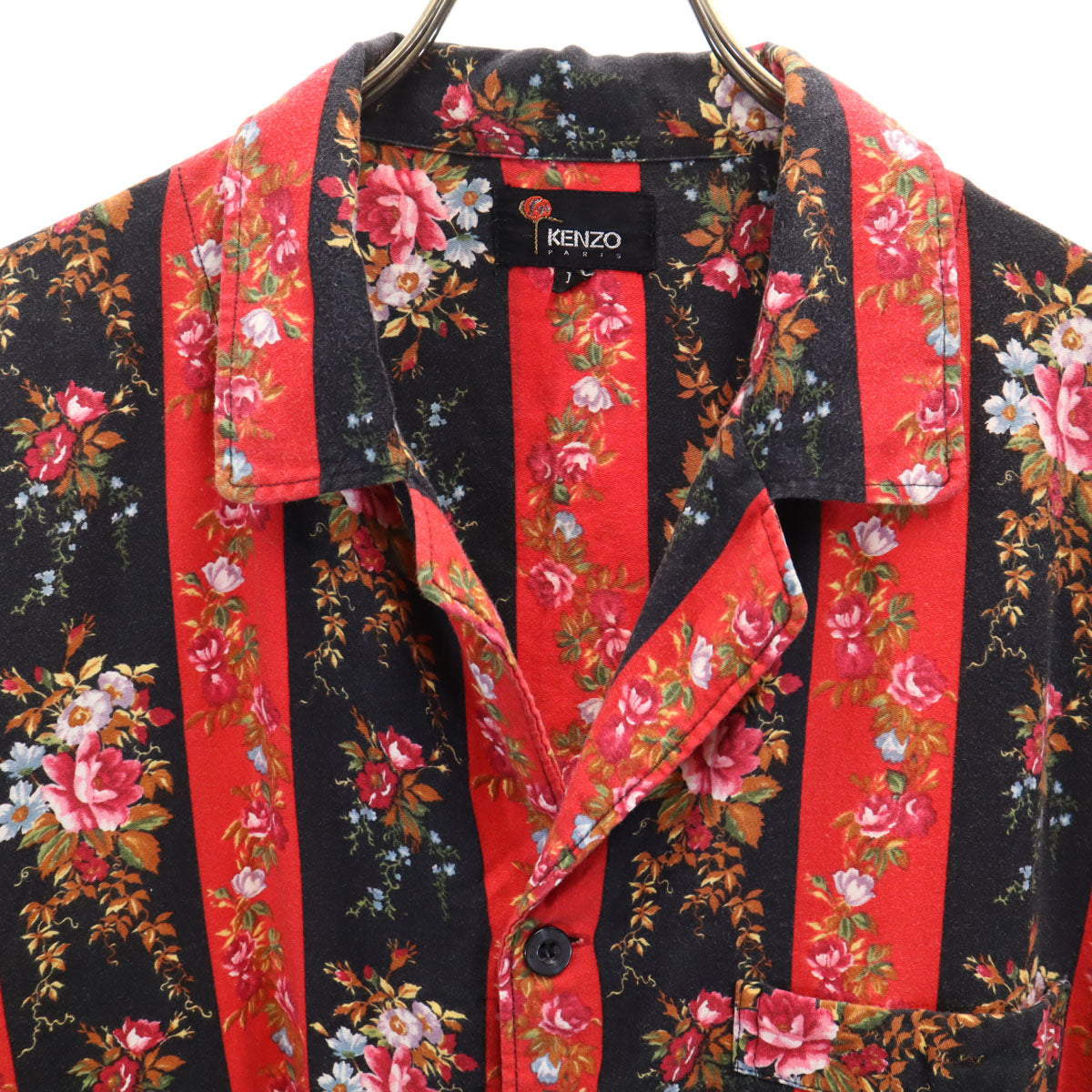 KENZO ケンゾー 90s オールド 花柄 長袖 ルームウェア 上下 セットアップ L レッド メンズ