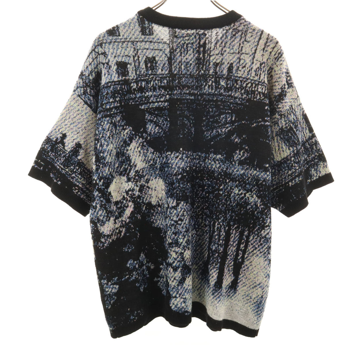 MAISON SPECIAL メゾンスペシャル 総柄 半袖 ニット 1 ネイビー セーター メンズ