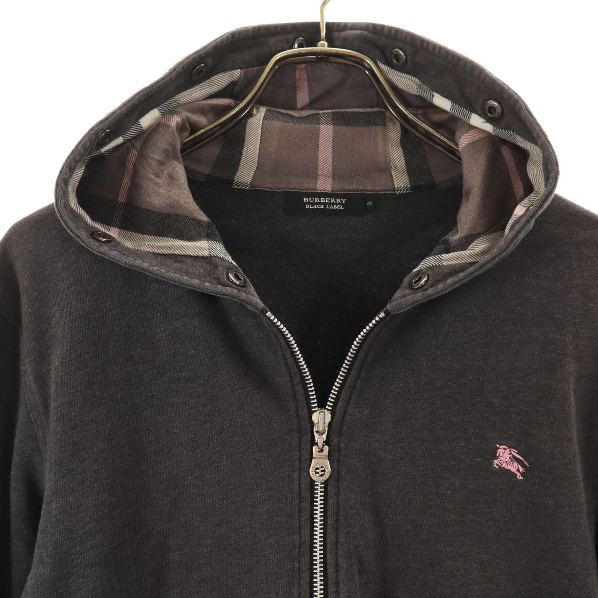 BURBERRY BLACK LABEL バーバリーブラックレーベル 長袖 ジップパーカー 3 グレー＾ 三陽商会 メンズ