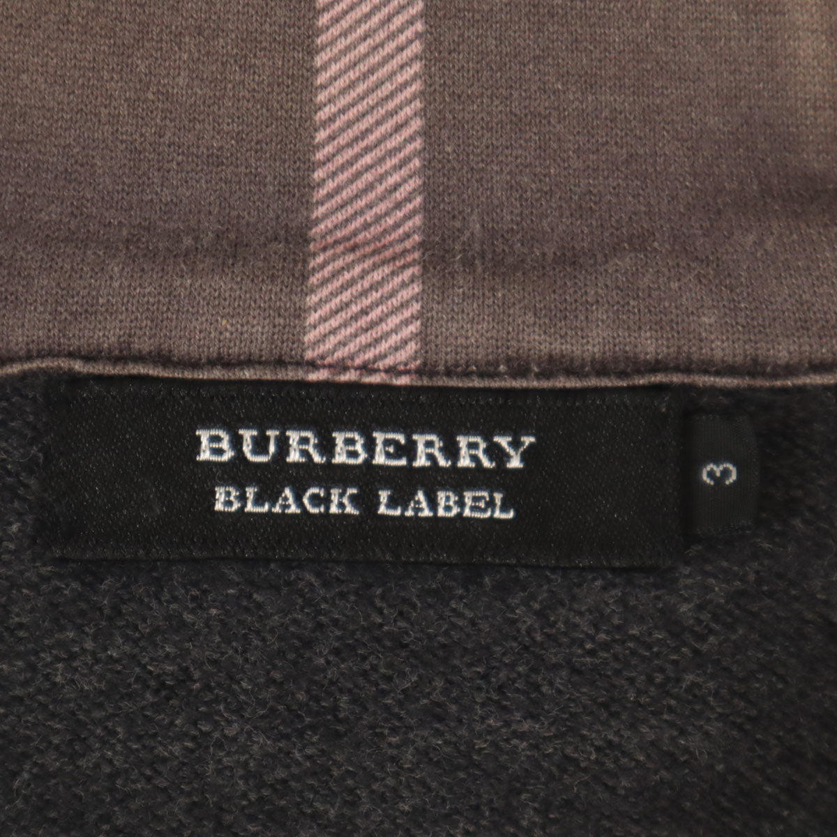 BURBERRY BLACK LABEL バーバリーブラックレーベル 長袖 ジップパーカー 3 グレー＾ 三陽商会 メンズ