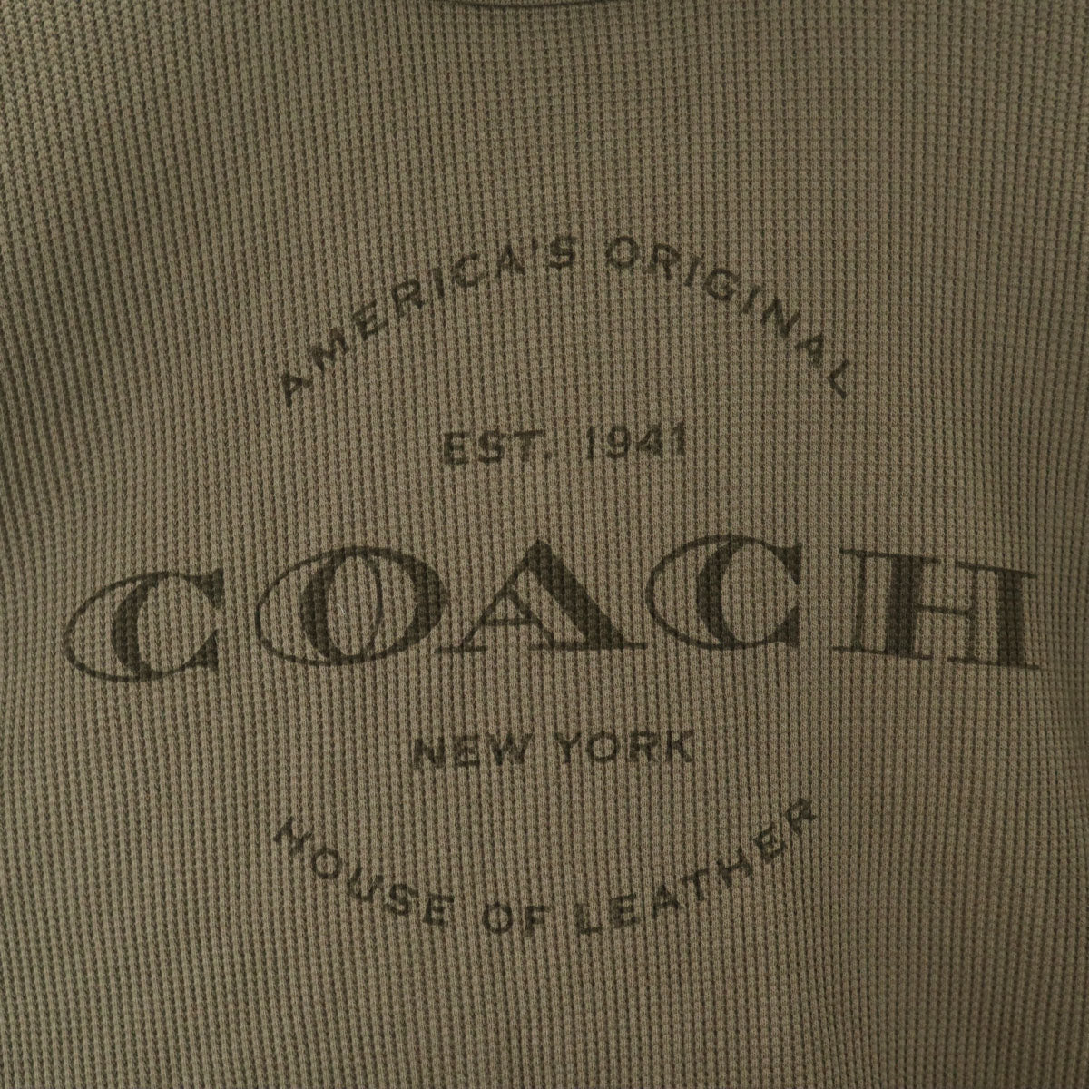 COACH コーチ 長袖 サーマル Tシャツ M カーキ ロンT メンズ