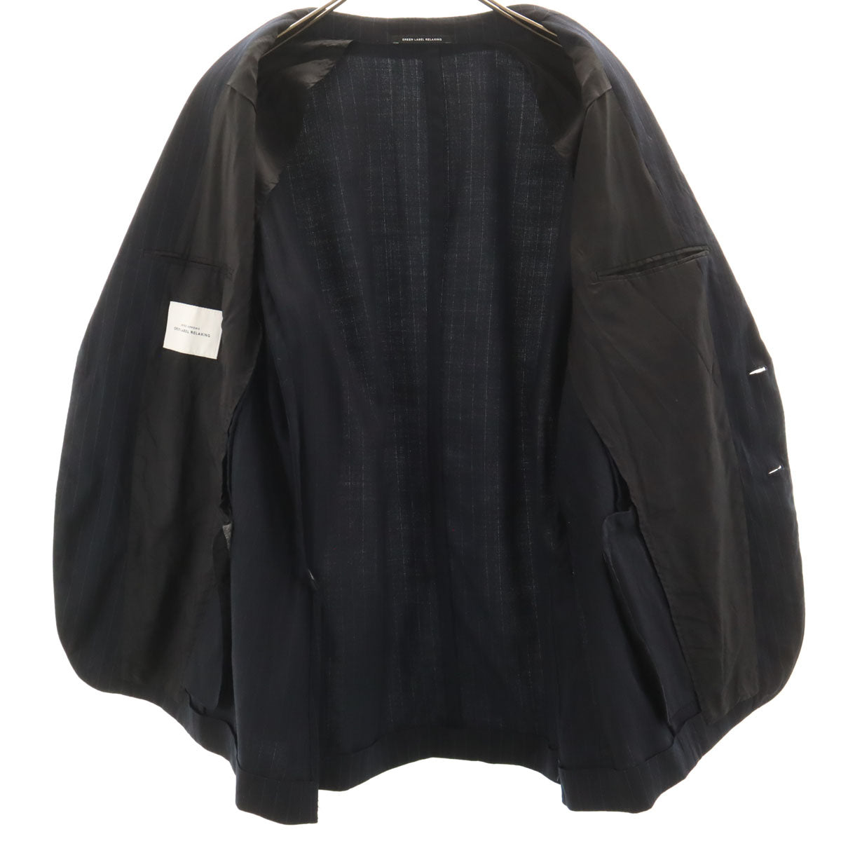 green label relaxing グリーンレーベルリラクシング ストライプ柄 スーツ 上下 セットアップ 50 ネイビー メンズ