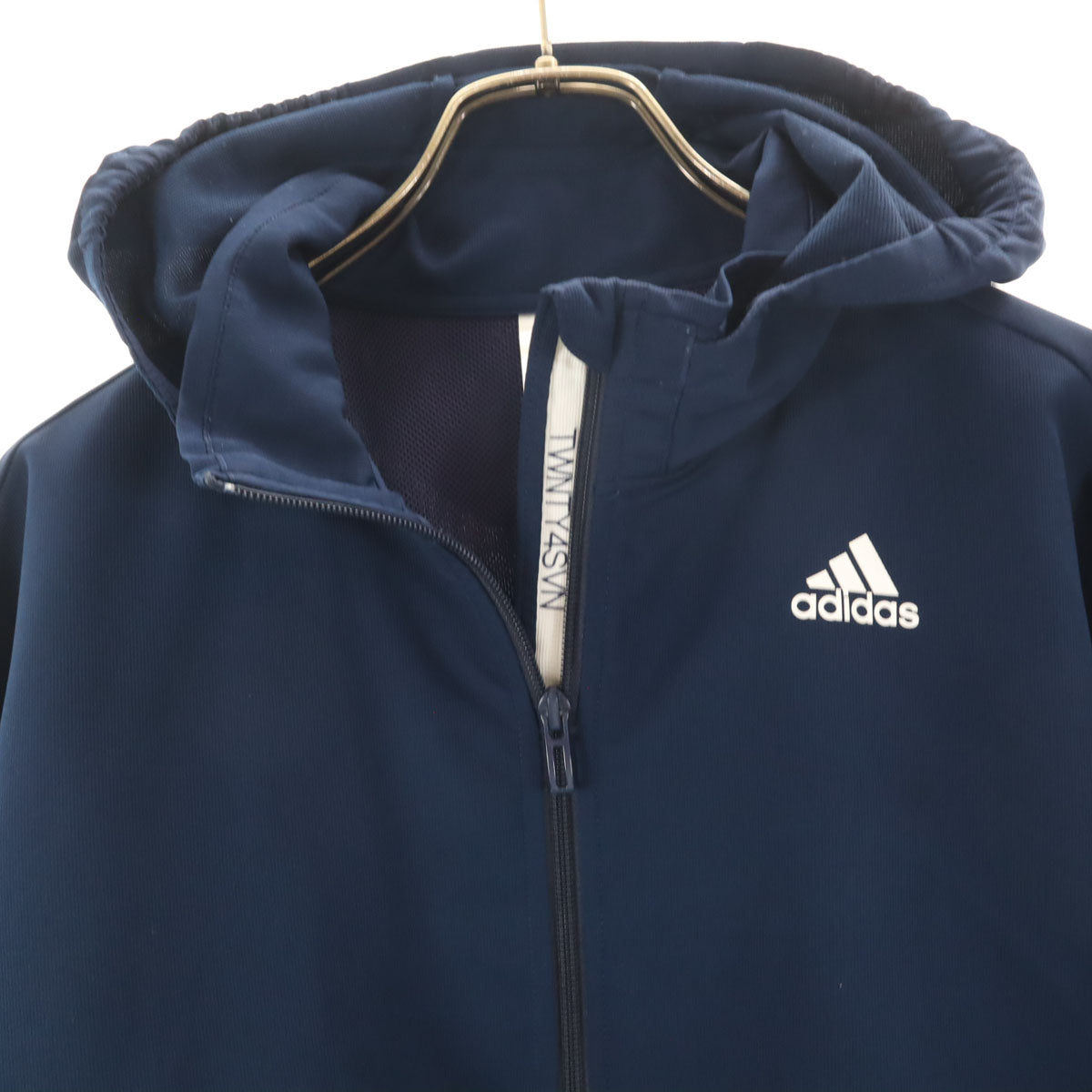 adidas アディダス トレーニング 長袖 ジップパーカー L ネイビー レディース