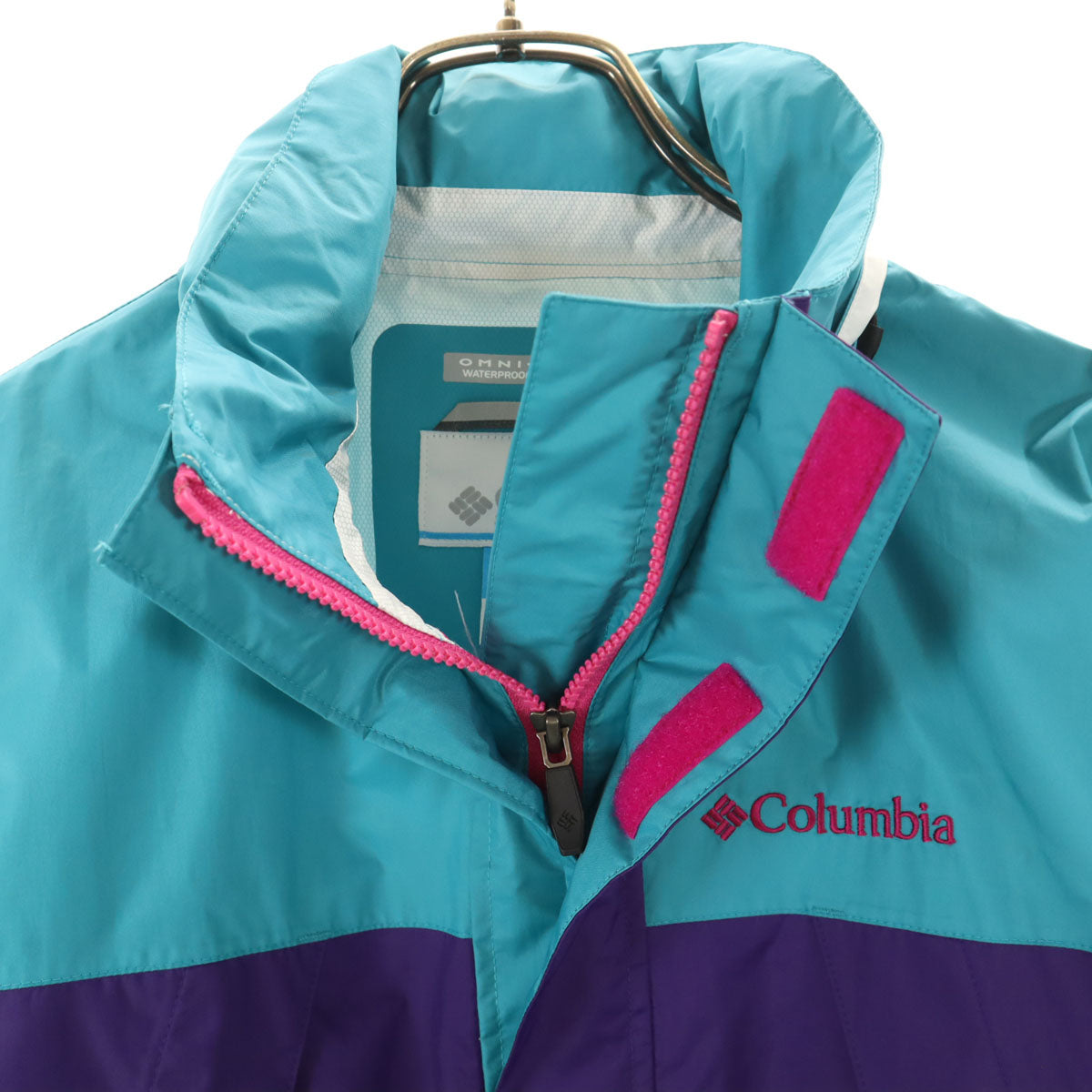 美品 Columbia コロンビア レインジャケット XS パープル系 アウトドア メンズ