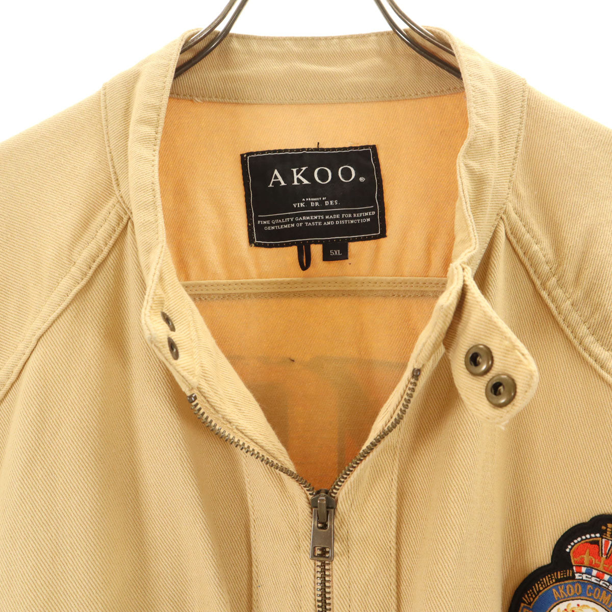 AKOO バックプリント ジャケット 5XL ベージュ系 ビックサイズ ハワイアン メンズ