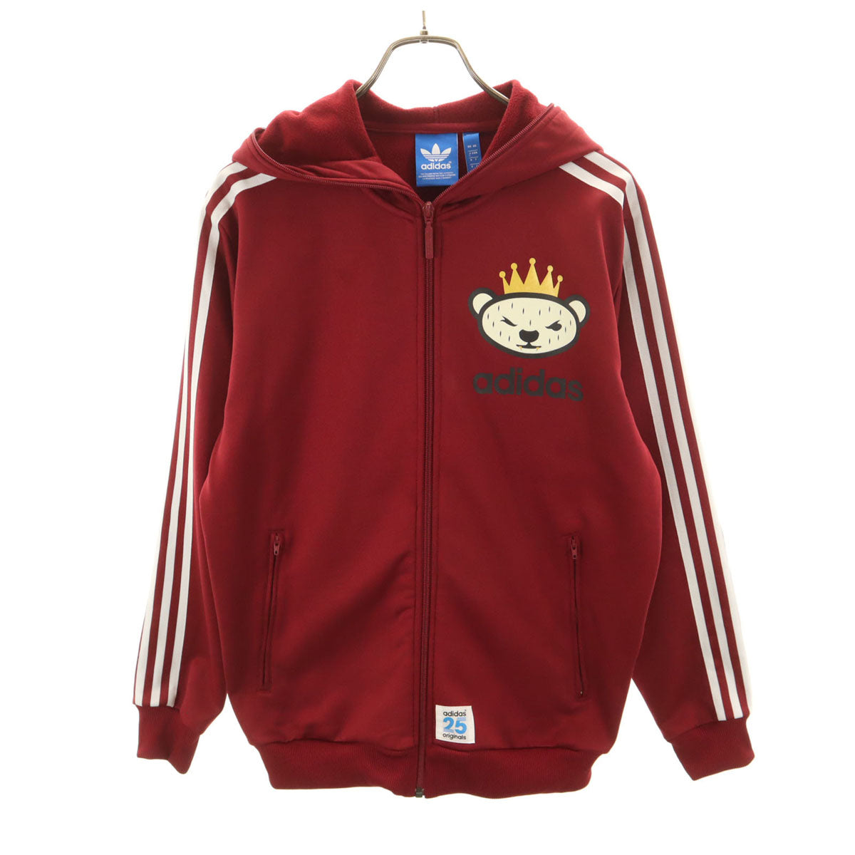 adidas Originals アディダスオリジナルス 25周年 NIGO ニゴー コラボ 長袖 ジップパーカー L ボルドー 裏起毛 メンズ