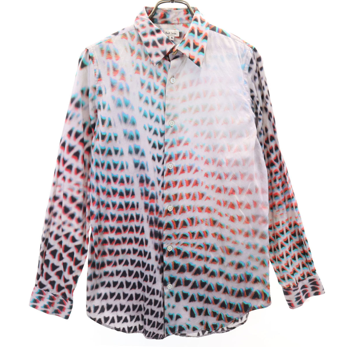 Paul Smith ポールスミス 日本製 総柄 長袖 シャツ S グレー レディース