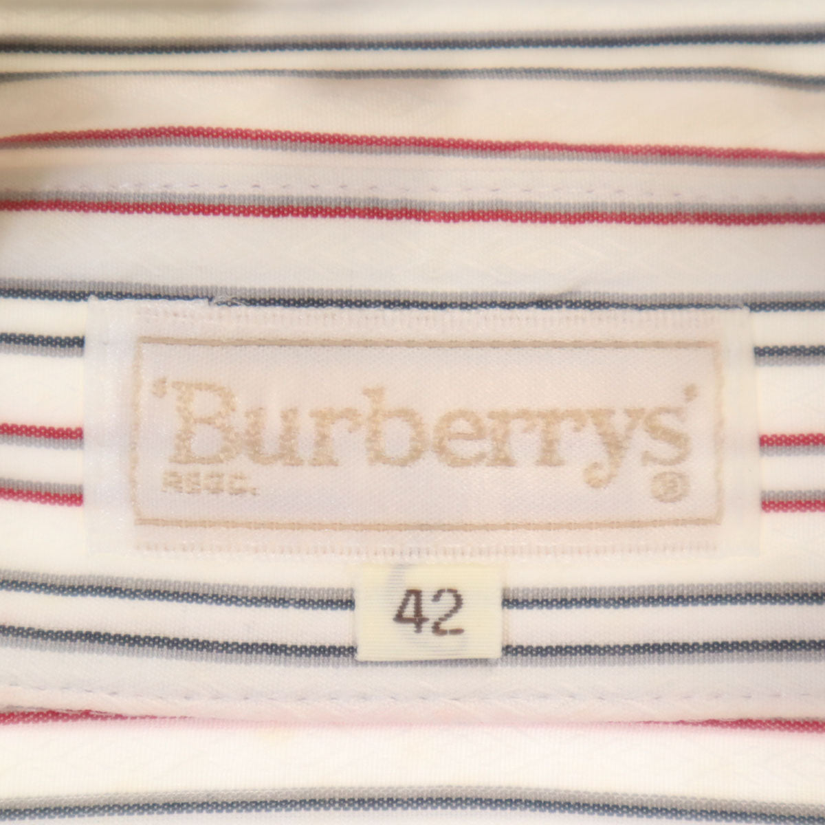 Burberrys バーバリーズ 90s オールド ストライプ柄 長袖 コットンシャツ 42 ホワイト 三陽商会 レディース