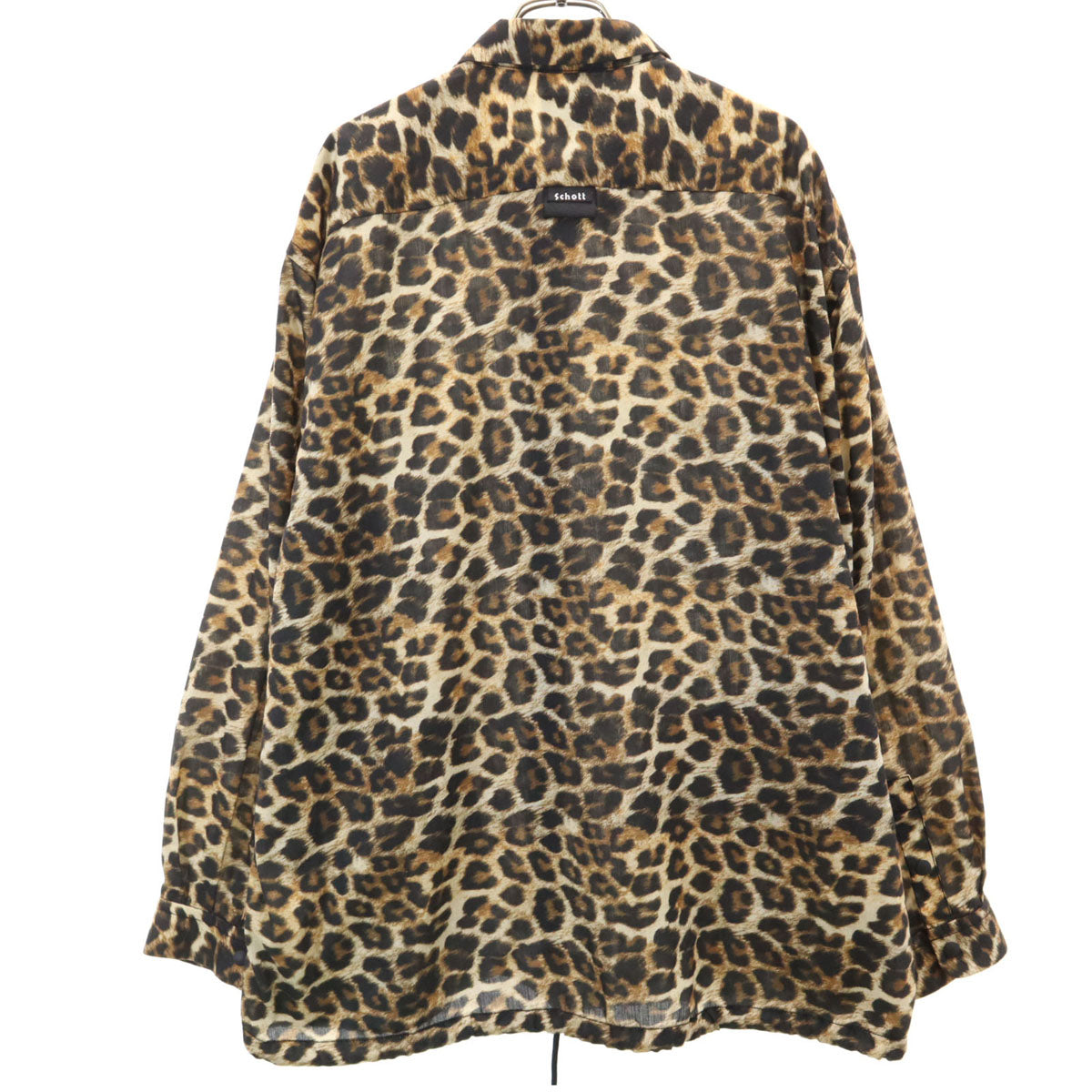 SCHOTT BROS. ショットブロス レオパード 長袖 シャツ XL ベージュ ヒョウ柄 メンズ