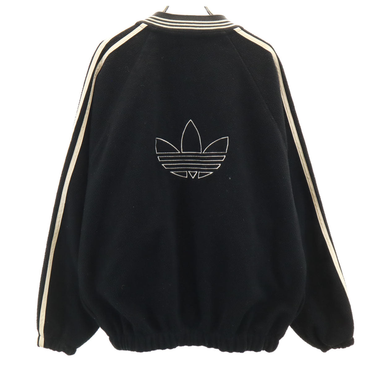 adidas アディダス 90s カナダ製 オールド トレフォイルロゴ フリースジャケット M ブラック メンズ