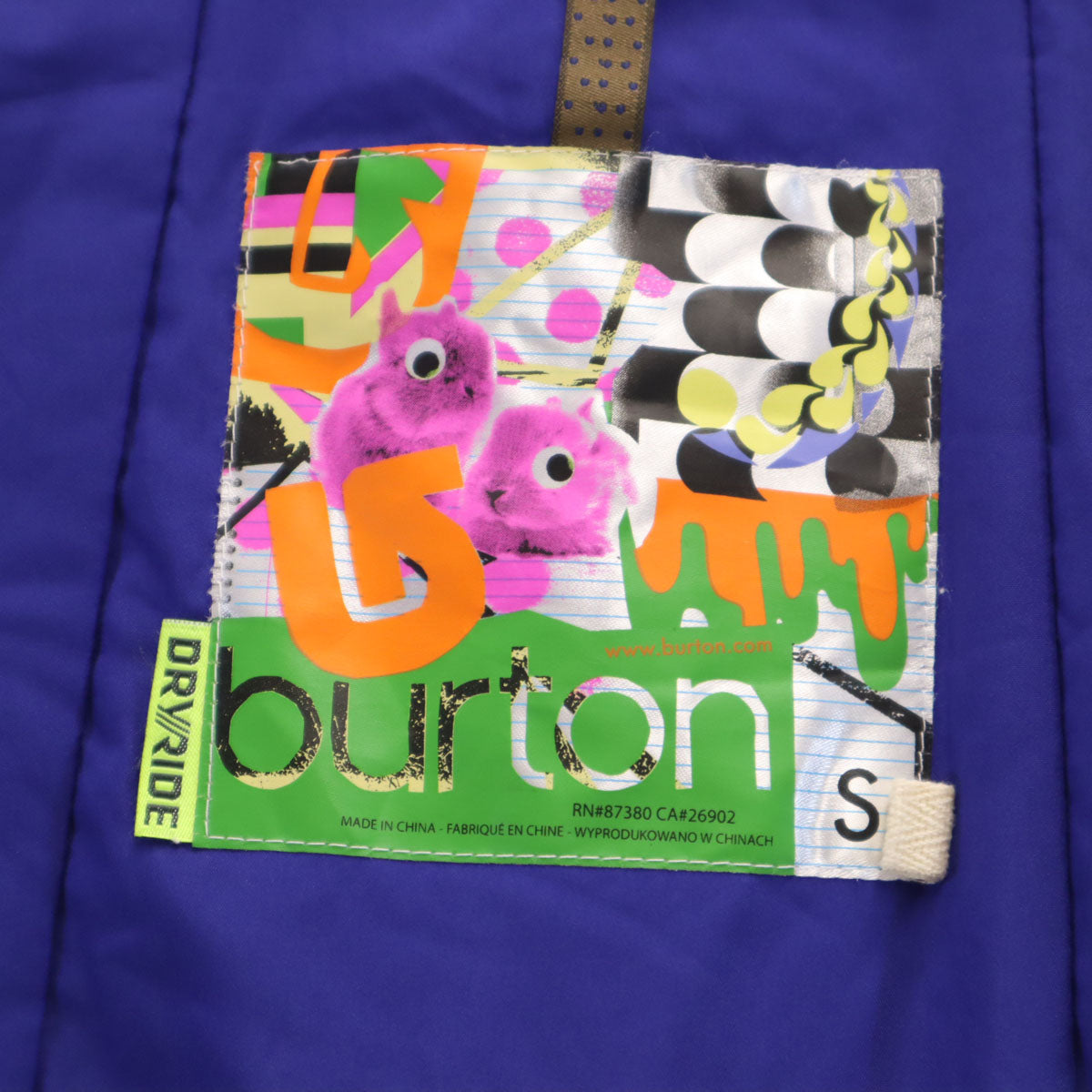 BURTON バートン 総柄 スノーボード 中綿ジャケット S 朱色 ウィンター メンズ