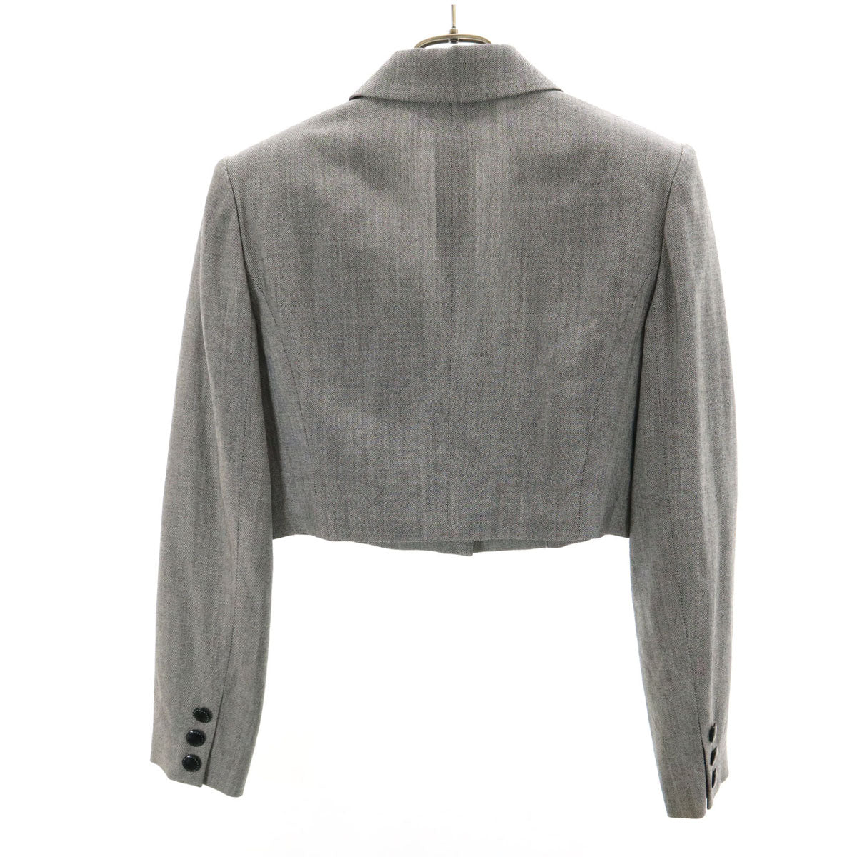 ジバンシイ 90s シルクブレンド オールド ショート テーラードジャケット 38 グレー系 レディース