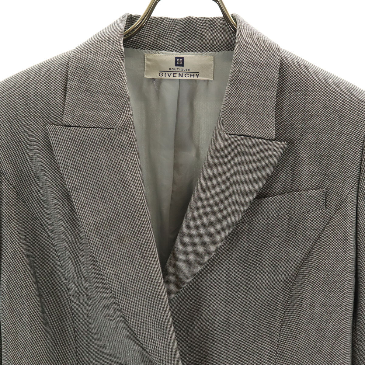 ジバンシイ 90s シルクブレンド オールド ショート テーラードジャケット 38 グレー系 レディース