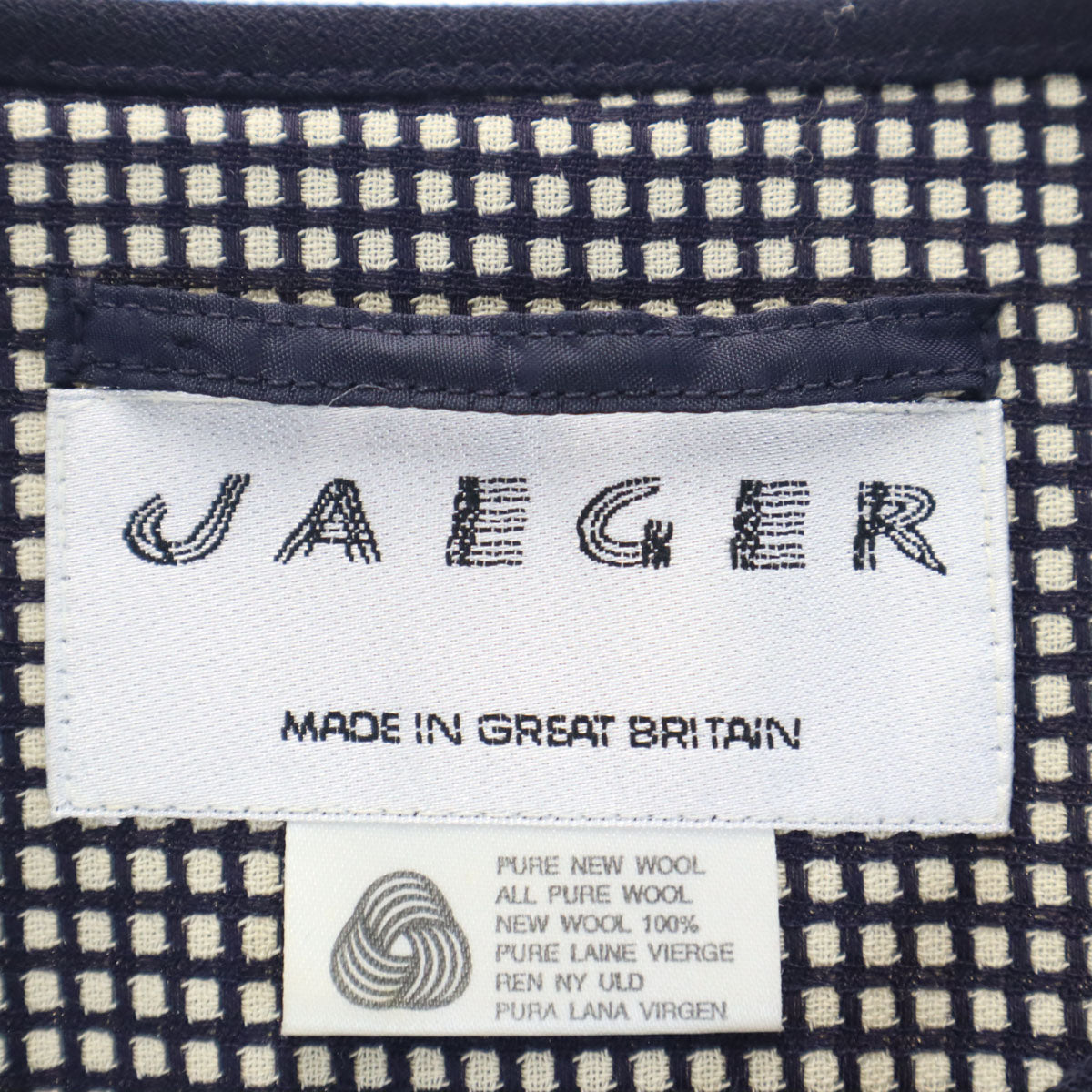 JAEGER イエーガー チェック スカートスーツ 上下 セットアップ USA8/6 ブラック系 レディース