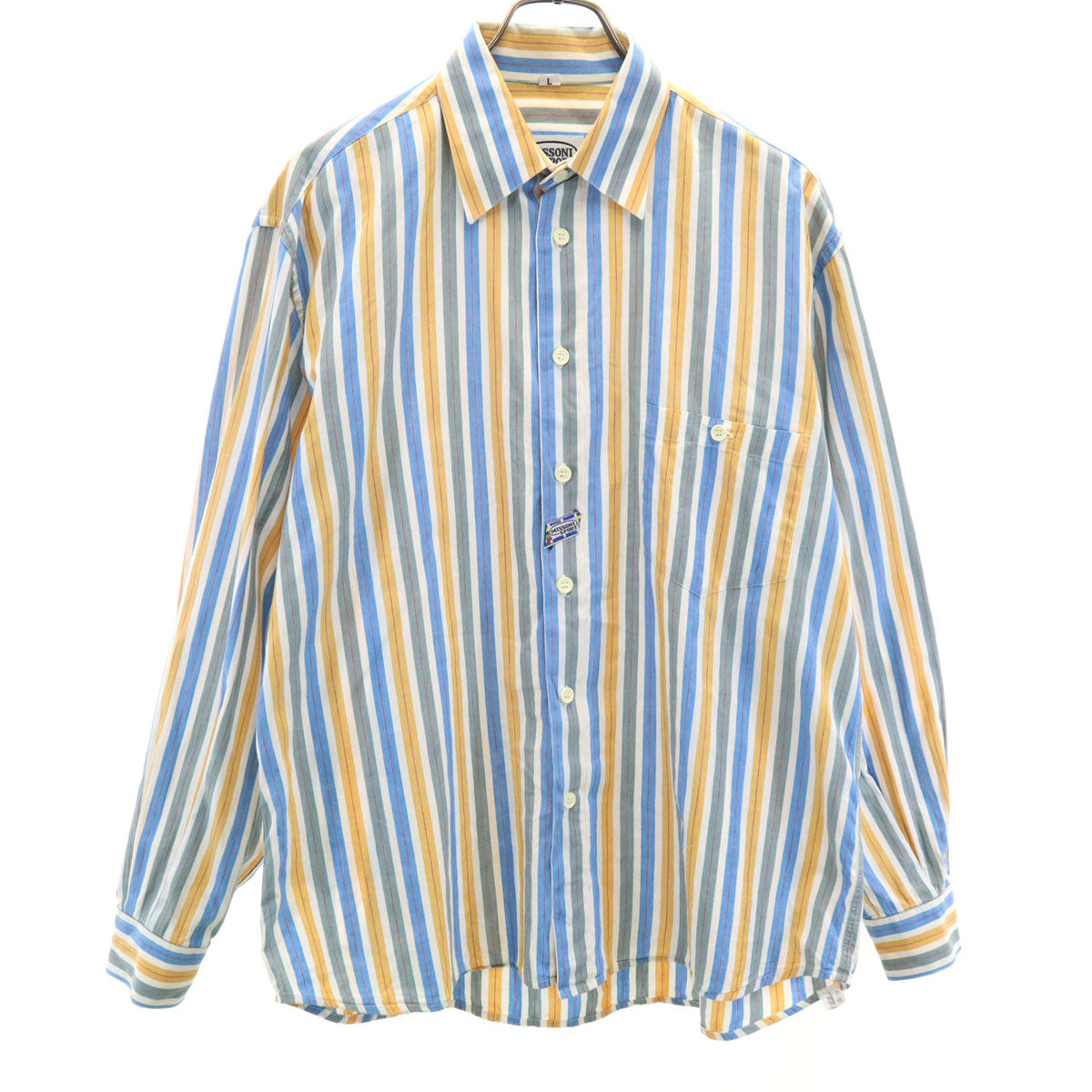 MISSONI SPORT ミッソーニスポーツ イタリア製 ストライプ柄 長袖 コットンシャツ L マルチ メンズ