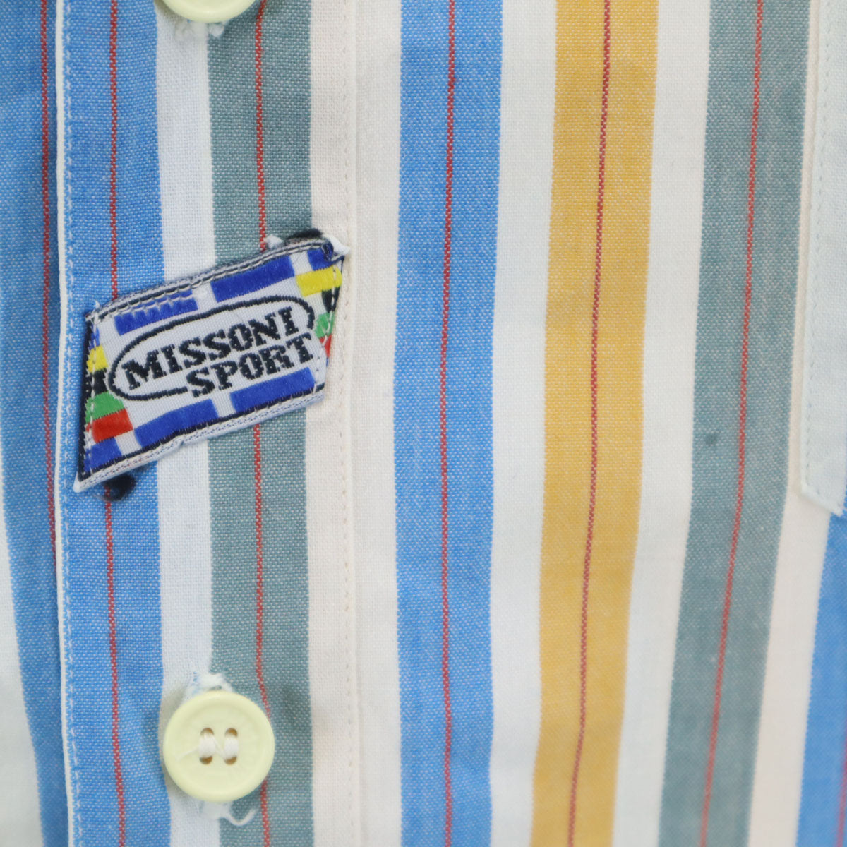 MISSONI SPORT ミッソーニスポーツ イタリア製 ストライプ柄 長袖 コットンシャツ L マルチ メンズ