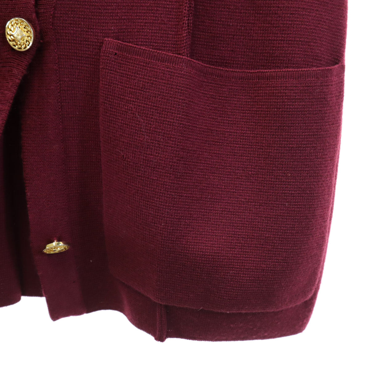 CELINE セリーヌ 80s 90s イタリア製 ウールブレンド オールド 長袖 カーディガン 上下 セットアップ 38 バーガンディ レディース