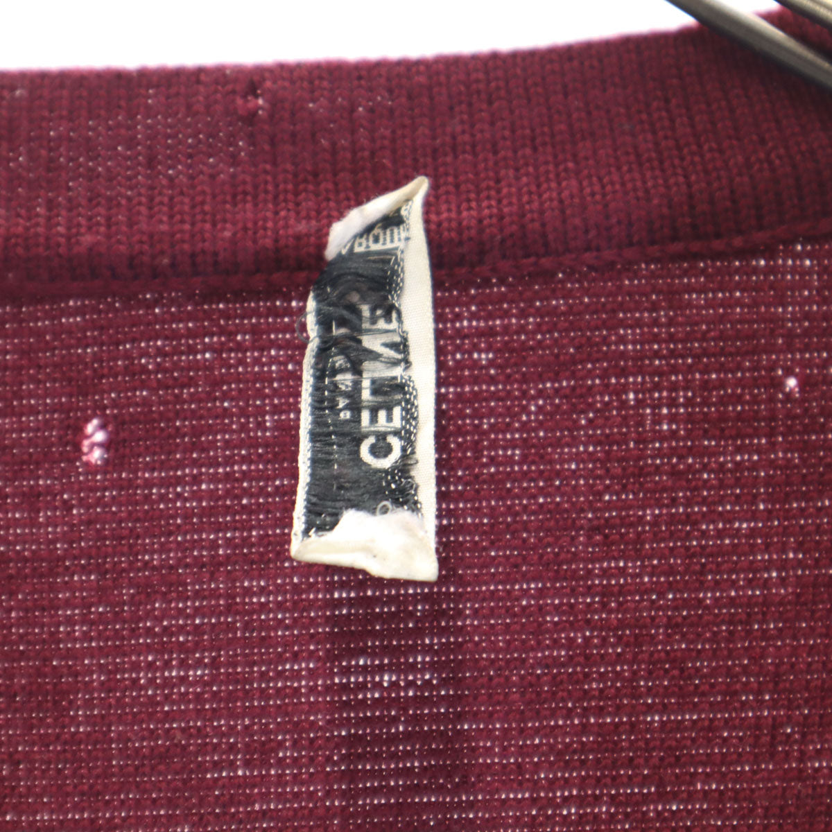 CELINE セリーヌ 80s 90s イタリア製 ウールブレンド オールド 長袖 カーディガン 上下 セットアップ 38 バーガンディ レディース