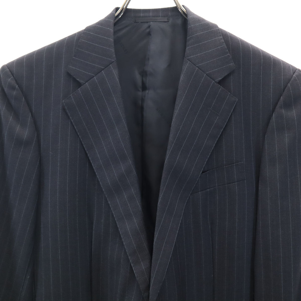 BURBERRY LONDON バーバリーロンドン 日本製 ウールブレンド ストライプ柄 テーラードジャケット 96-86-170 ブラック 三陽商会 メンズ