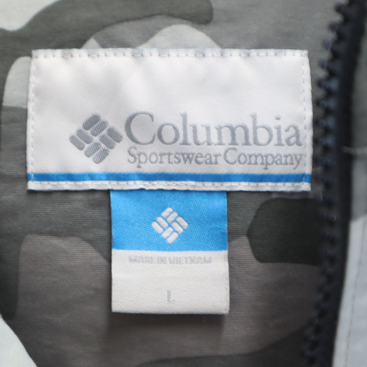 Columbia コロンビア 迷彩柄 ナイロンジャケット L ブラック フーディー アウトドア メンズ