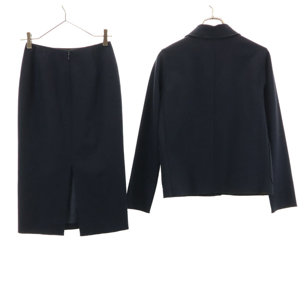 RALPH LAUREN ラルフローレン 日本製 縮絨ウール カーディガン 上下 セットアップ 7 ネイビー レディース