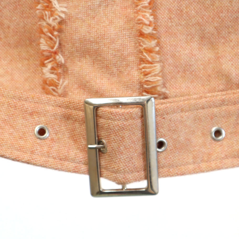 ランバンオンブルー 日本製 ウールブレンド ライダースジャケット 上下 セットアップ 38 サーモンピンク系 LANVIN en Bleu 3ピース レディース