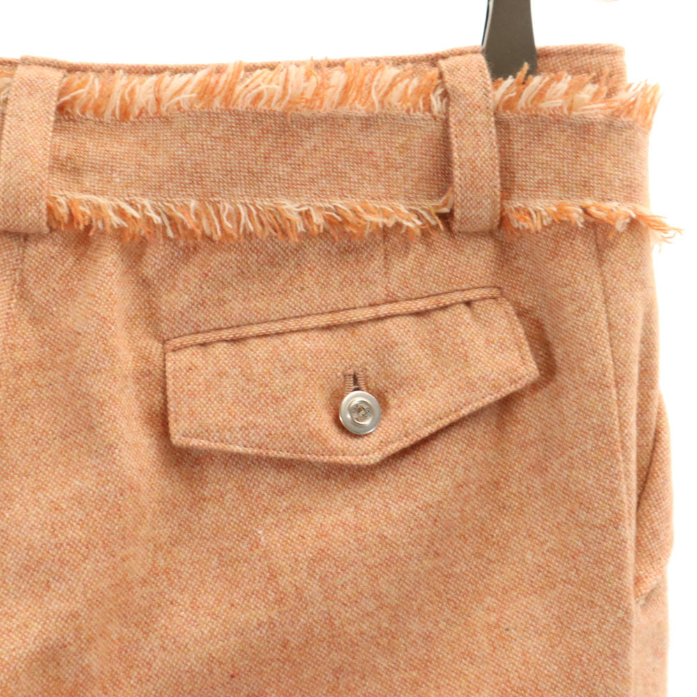 ランバンオンブルー 日本製 ウールブレンド ライダースジャケット 上下 セットアップ 38 サーモンピンク系 LANVIN en Bleu 3ピース レディース