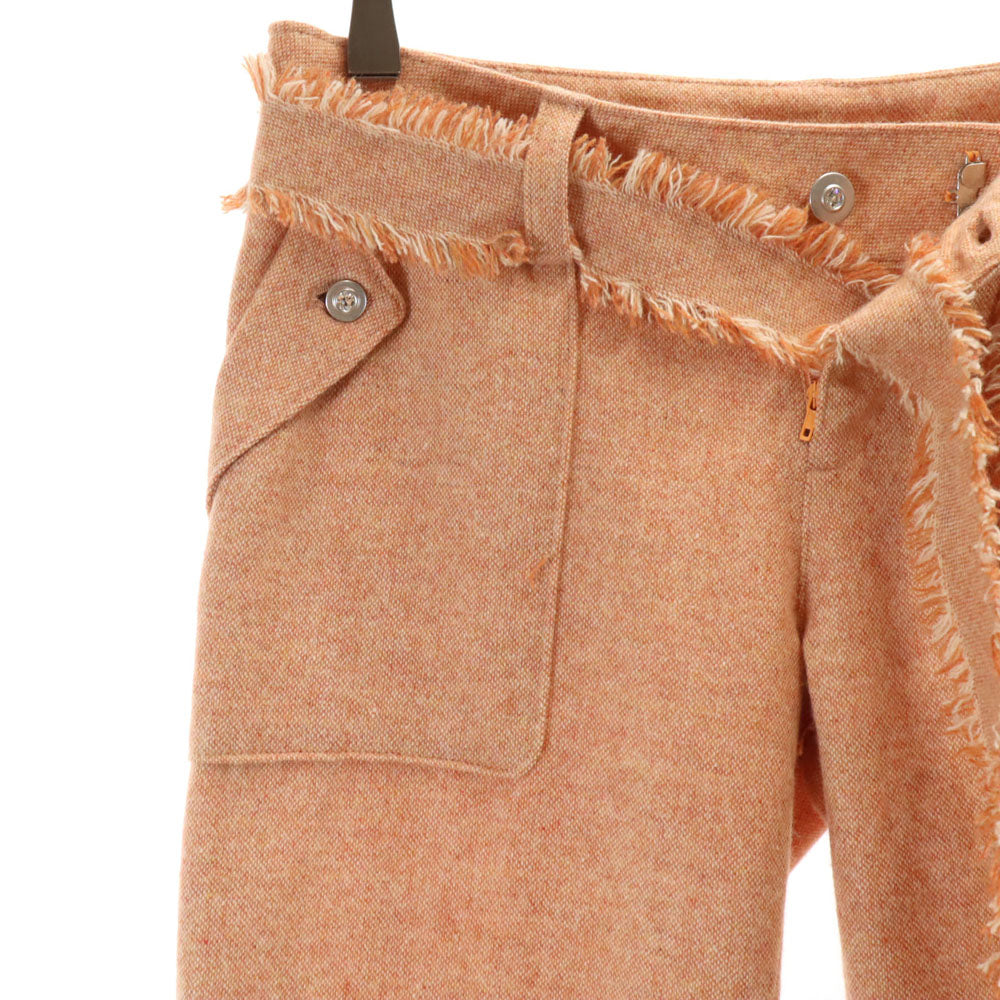 ランバンオンブルー 日本製 ウールブレンド ライダースジャケット 上下 セットアップ 38 サーモンピンク系 LANVIN en Bleu 3ピース レディース