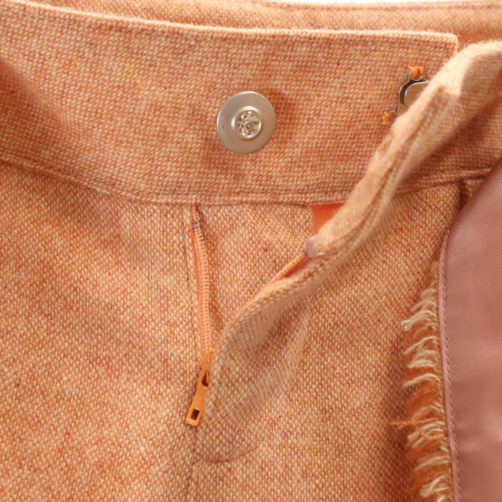 ランバンオンブルー 日本製 ウールブレンド ライダースジャケット 上下 セットアップ 38 サーモンピンク系 LANVIN en Bleu 3ピース レディース