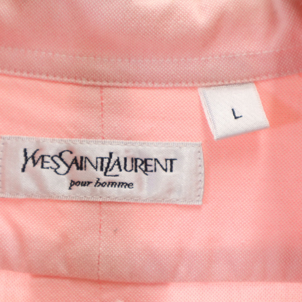 YVES SAINT LAURENT イヴサンローラン 90s オールド 長袖 ボタンダウンシャツ L ピンク メンズ