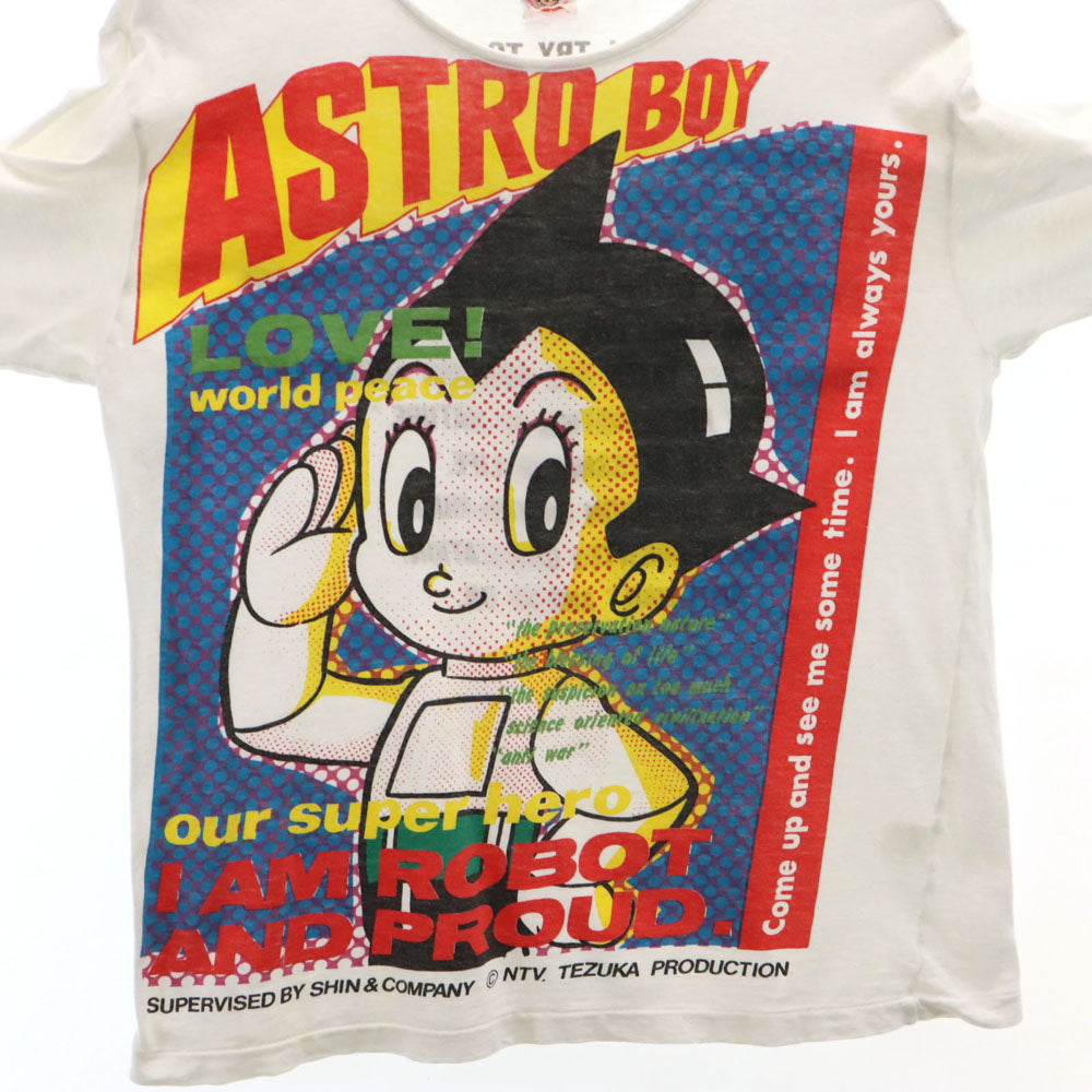 ブランド名 手塚プロダクション 80s 90s オールド 日本製 シングルステッチ 長袖 鉄腕アトム カットソー ホワイト 手塚治虫 メンズ