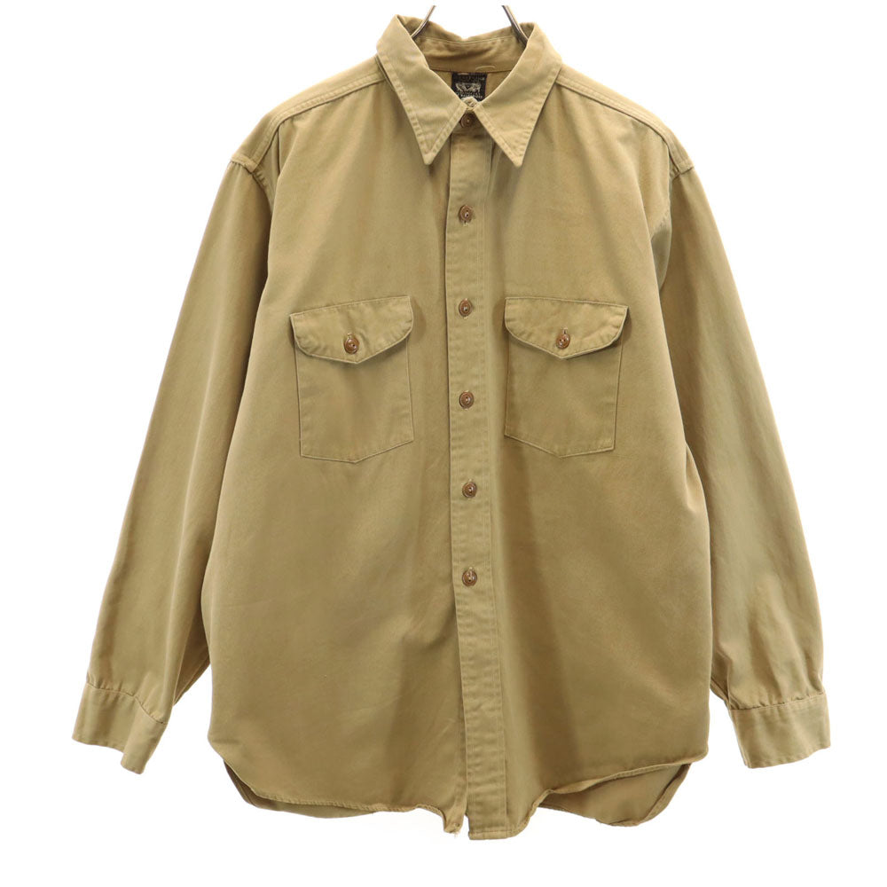 SWEET・ORR 40s ヴィンテージ マチ付き ユニオンチケット 長袖 ボーイスカウト シャツ ベージュ メンズ