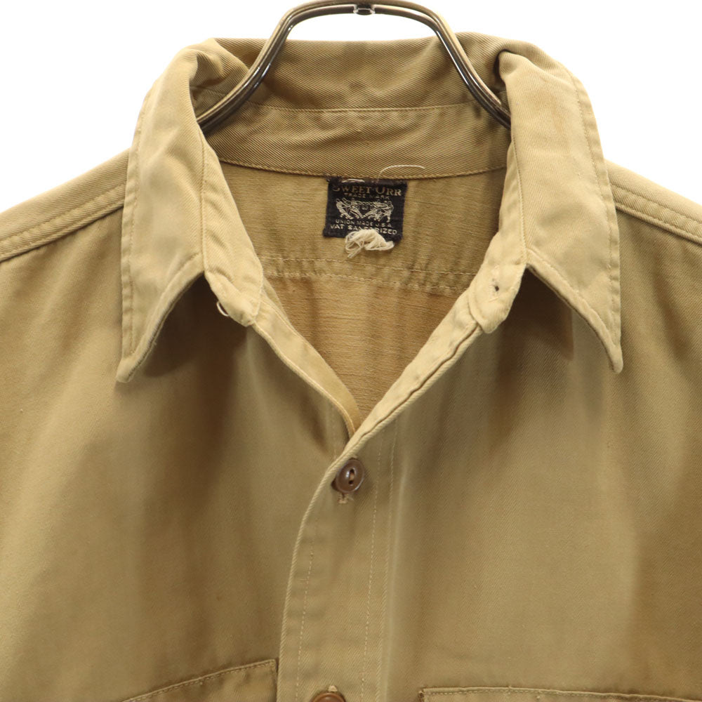 SWEET・ORR 40s ヴィンテージ マチ付き ユニオンチケット 長袖 ボーイスカウト シャツ ベージュ メンズ