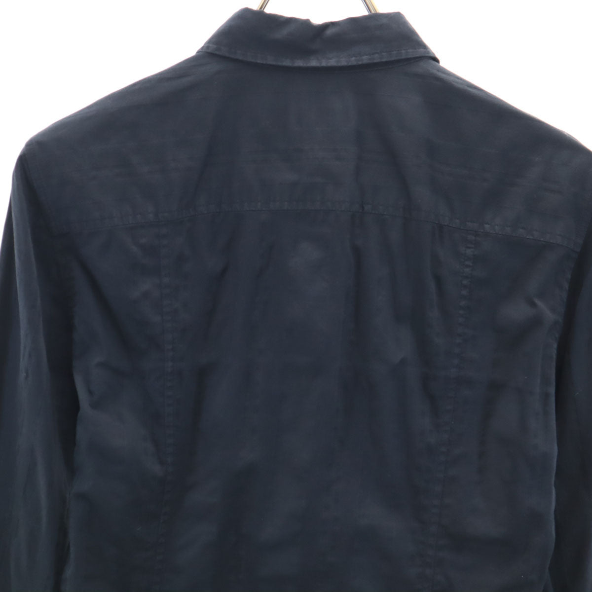 ARMANI EXCHANGE アルマーニエクスチェンジ 90s 00s オールド ストライプ柄 長袖 比翼 シャツ M ブラック レディース