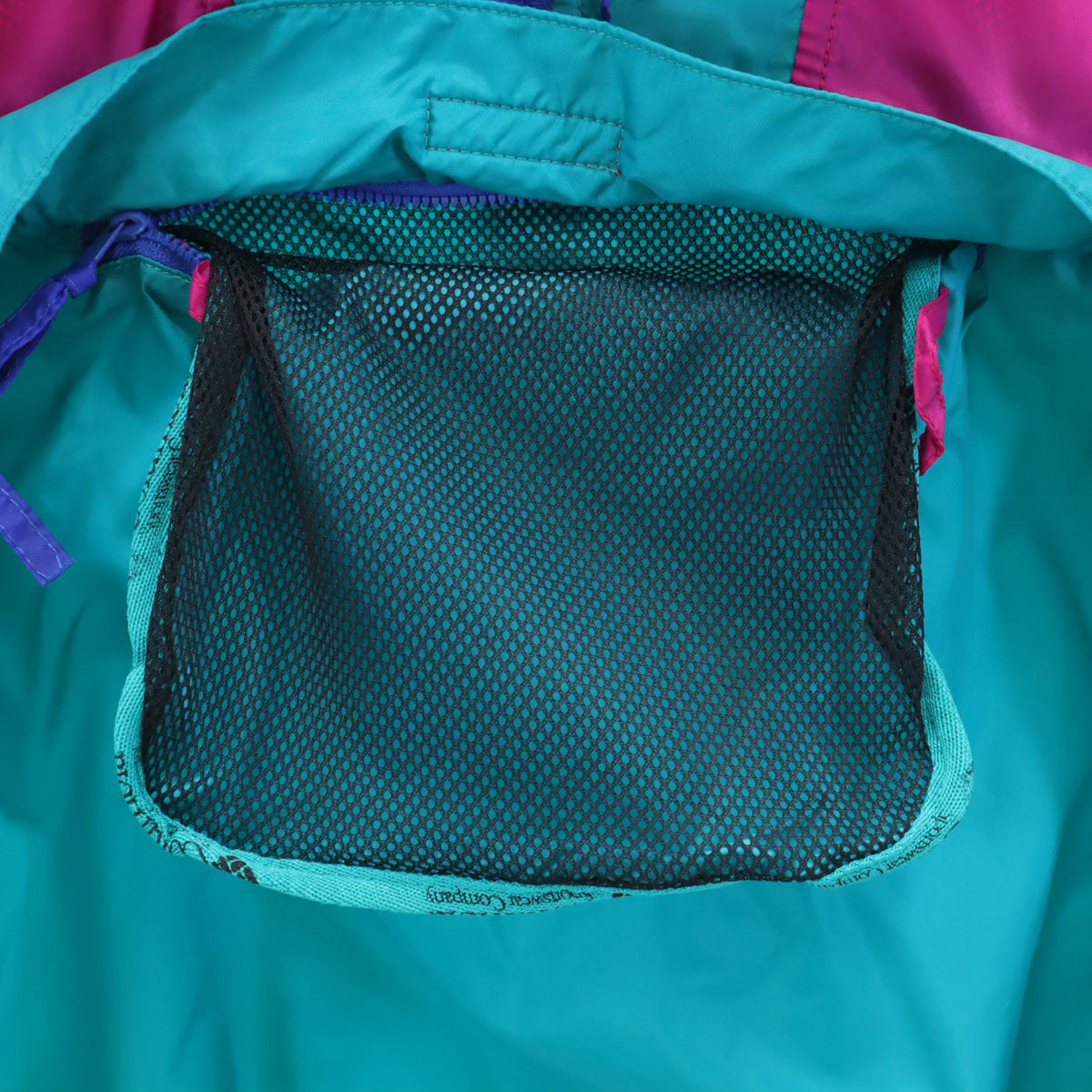 Columbia コロンビア 80s オールド ハーフジップ プルオーバー ナイロンジャケット L ターコイズ アノラック ポケッタブル アウトドア レディース