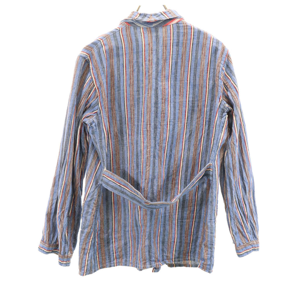 ブルガリア軍 60s ヴィンテージ ストライプ柄 長袖 スリーピング シャツ ブルー メンズ