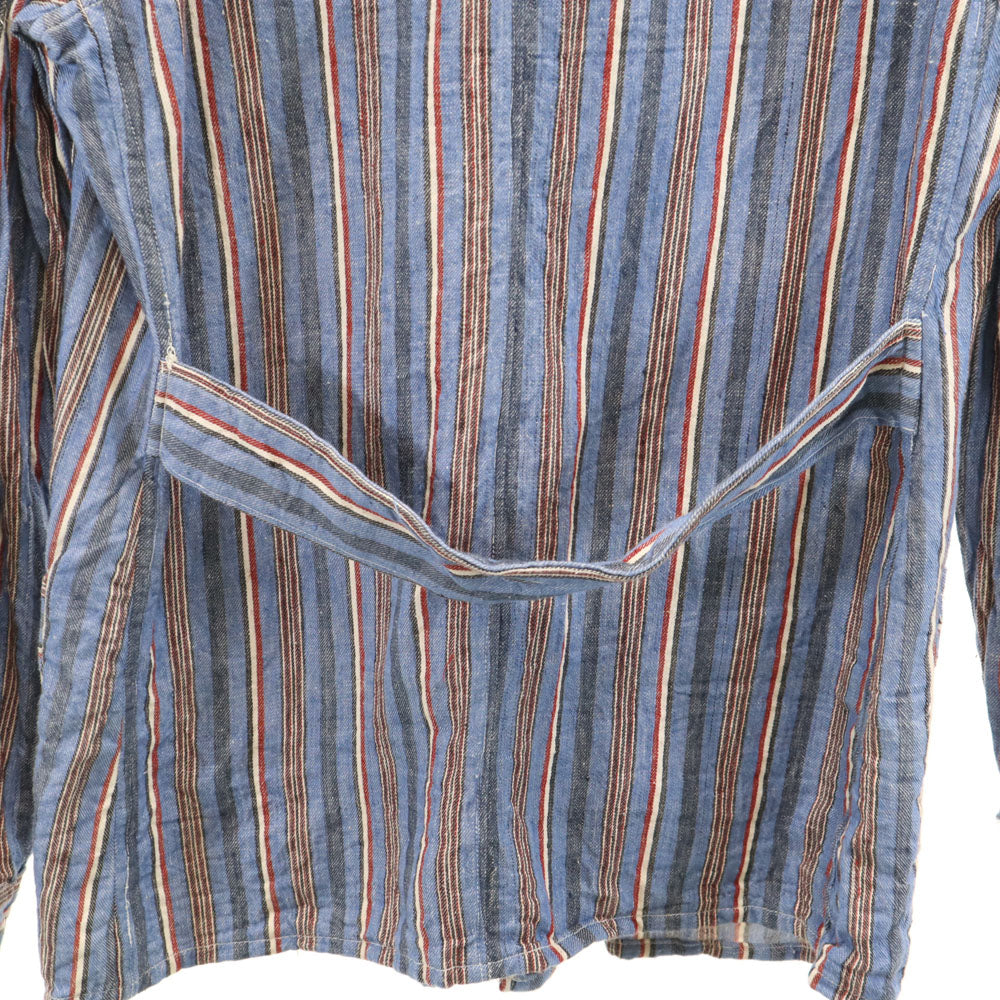 ブルガリア軍 60s ヴィンテージ ストライプ柄 長袖 スリーピング シャツ ブルー メンズ