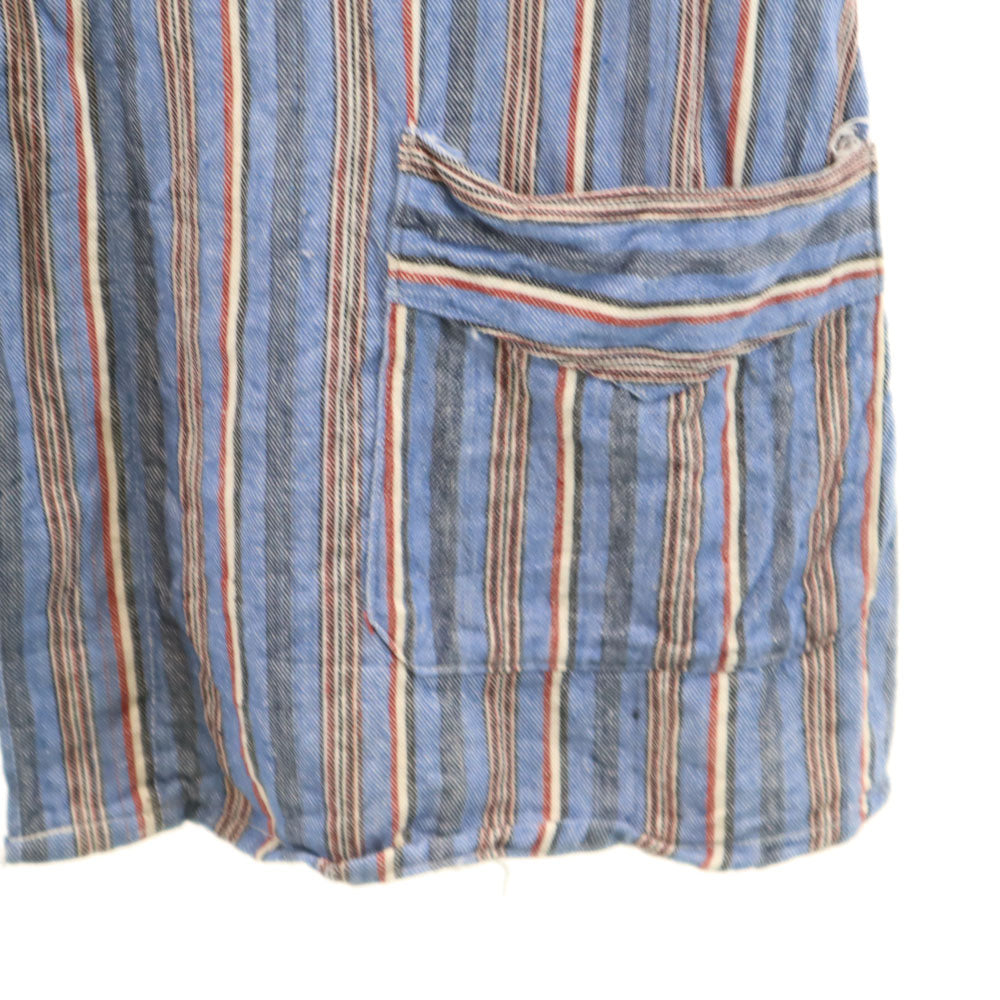 ブルガリア軍 60s ヴィンテージ ストライプ柄 長袖 スリーピング シャツ ブルー メンズ