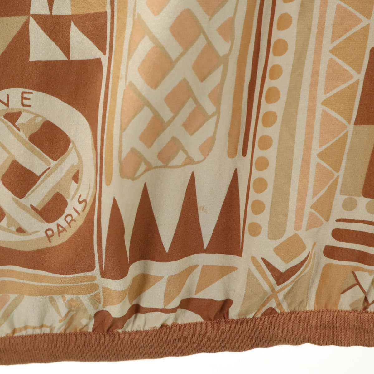 CELINE セリーヌ 90s オールド イタリア製 総柄 半袖 ニット 40 ベージュ レディース