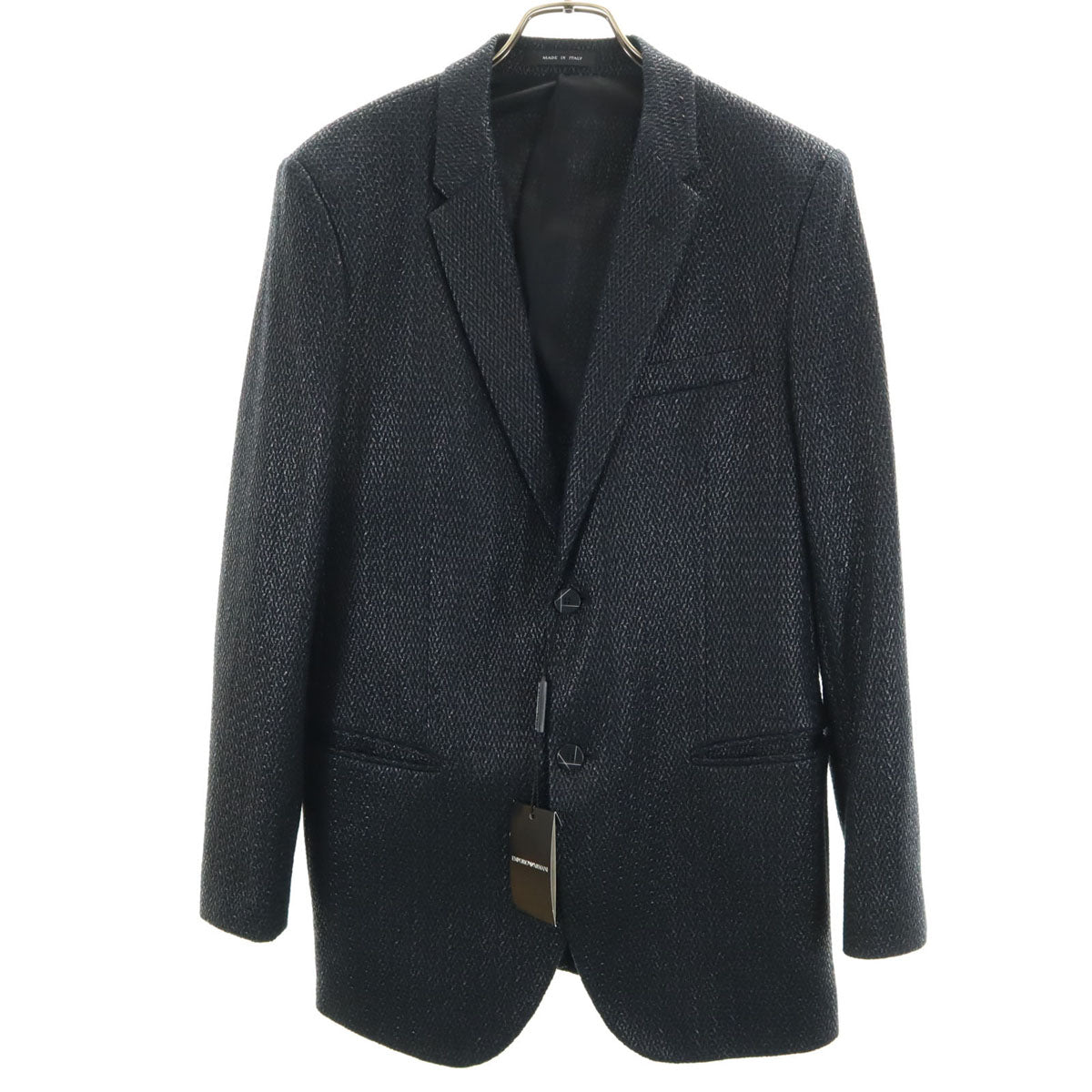 未使用 Emporio Armani エンポリオアルマーニ イタリア製 テーラードジャケット 52 ネイビー メンズ