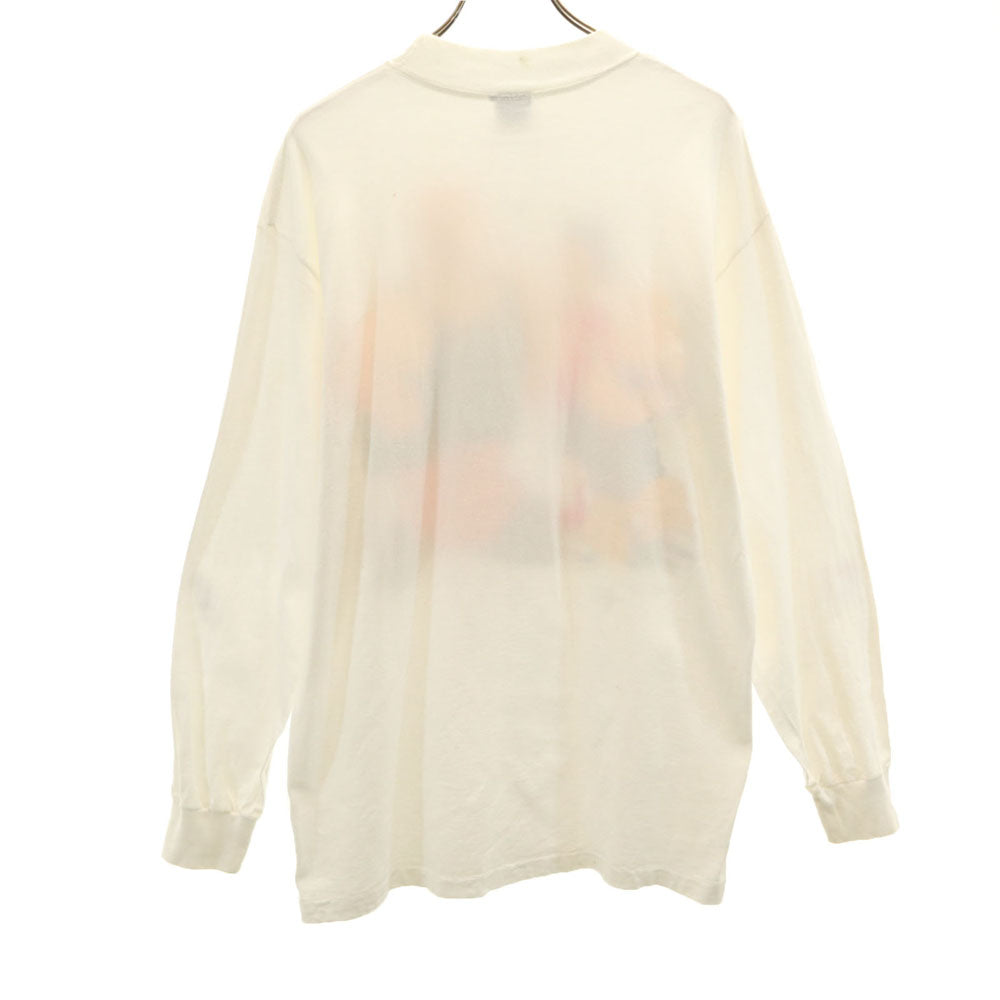 NJ CROCE 90s オールド USA製 長袖 ポパイ カットソー L ホワイト ロンT メンズ