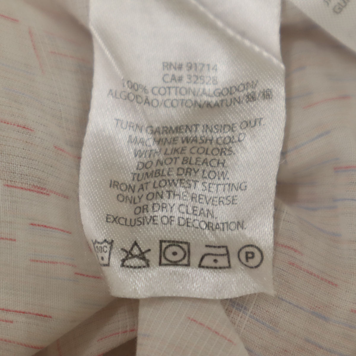 ARMANI EXCHANGE アルマーニエクスチェンジ 総柄 長袖 シャツ M 白×赤系 メンズ