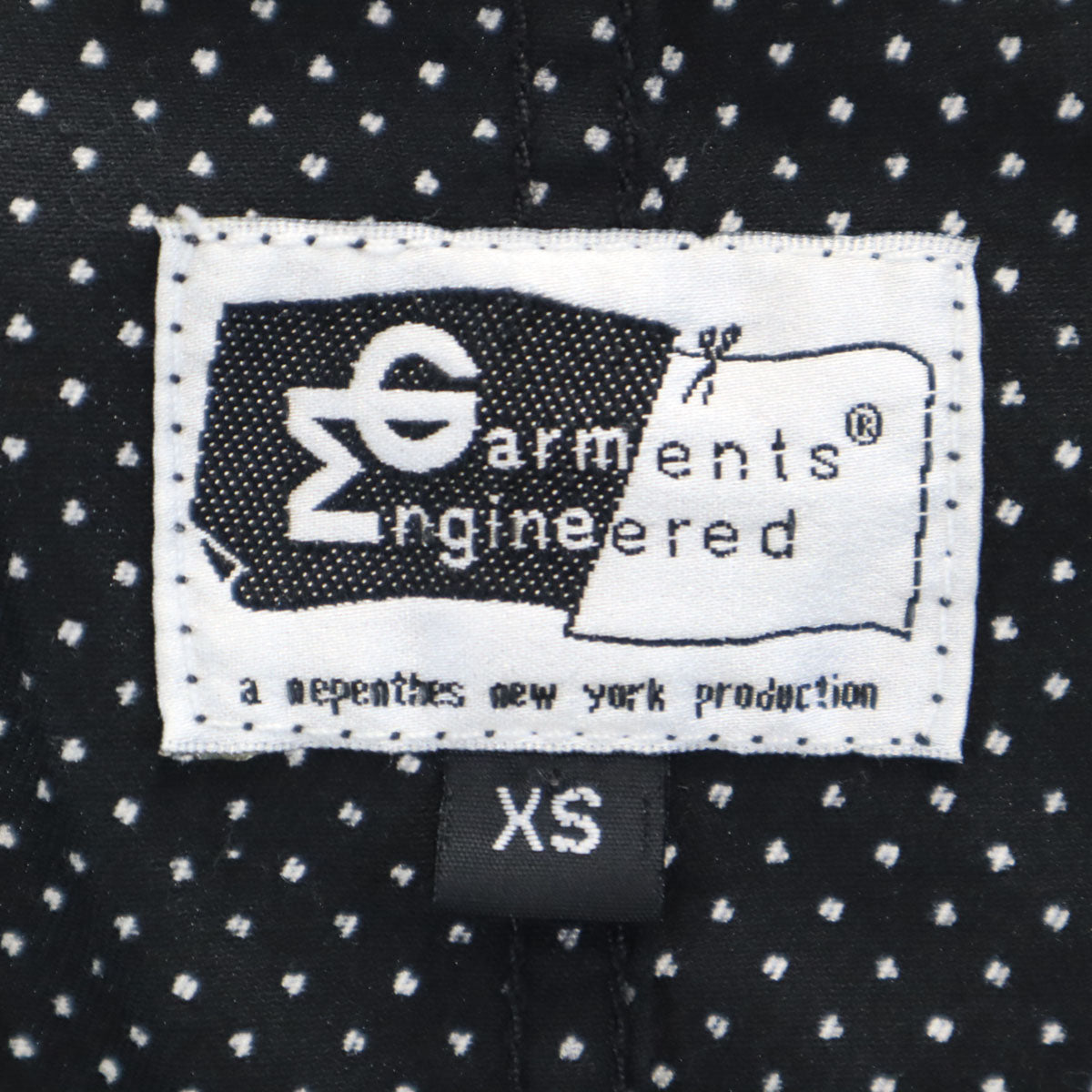 ENGINEERED GARMENTS エンジニアドガーメンツ USA製 ドット柄 テーラードジャケット XS 黒 水玉 メンズ