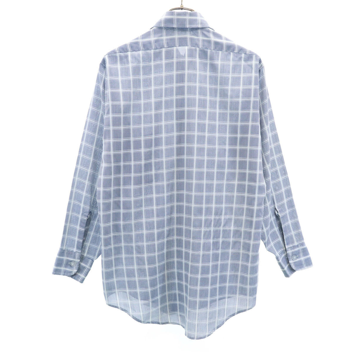 VAN HEUSEN ヴァンヒューゼン 60s 70s ヴィンテージ 衿芯 チェック柄 長袖 シャツ ブルー メンズ