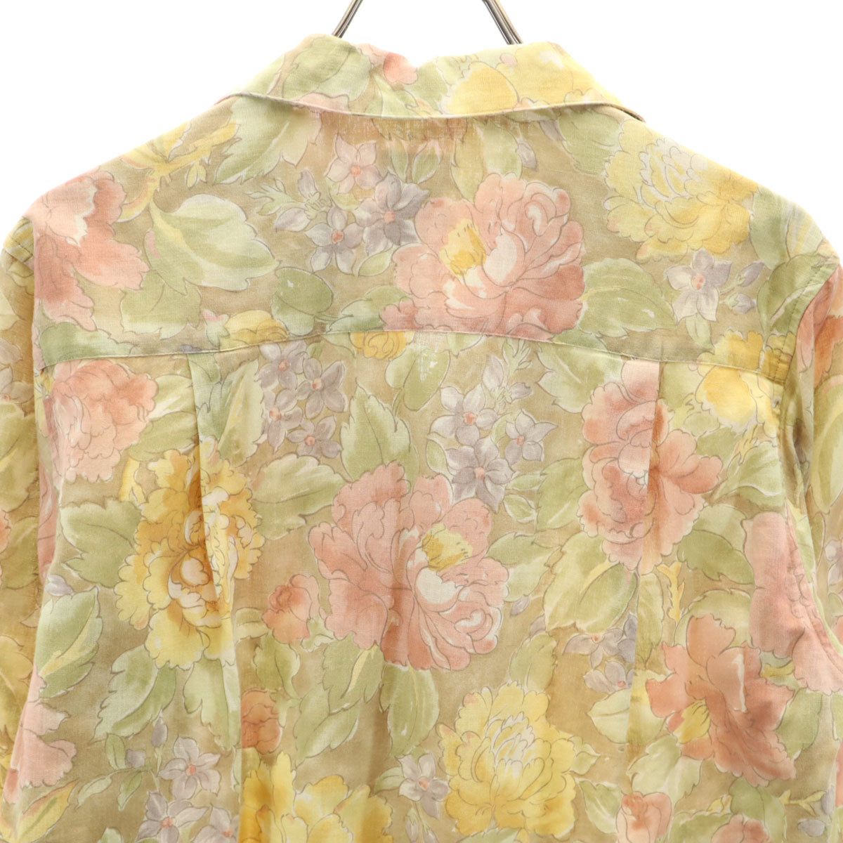 Banana Republic バナナリパブリック 80s 90s オールド 花柄 長袖 オープンカラーシャツ S レディース