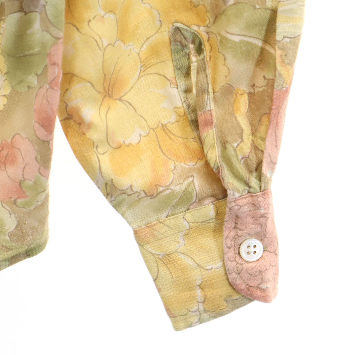 Banana Republic バナナリパブリック 80s 90s オールド 花柄 長袖 オープンカラーシャツ S レディース